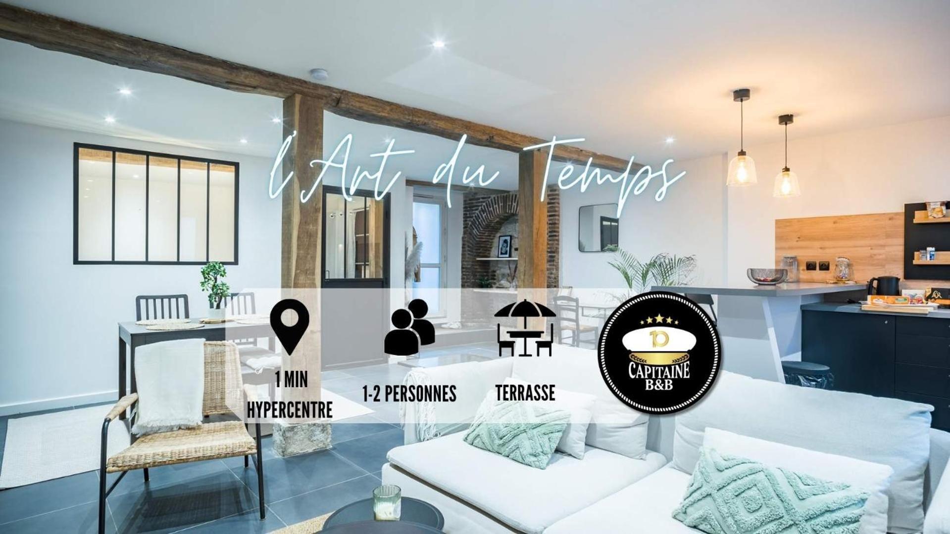 L'Art Du Temps - Terrasse -1 Min Hypercentre Apartman Troyes Kültér fotó
